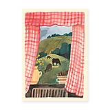 Papiernictvo - Pohľadnica "za záclonou" - 17995473_