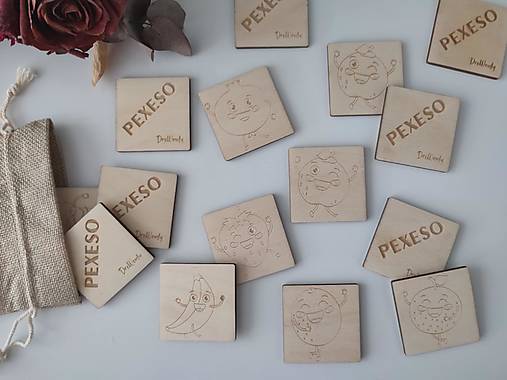 Hračky - Drevené pexeso - Ovocie a zelenina - 17994665_