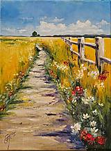Obrazy - Obraz "Chodník pri plote"- plátno, 30x40 cm - 17992693_
