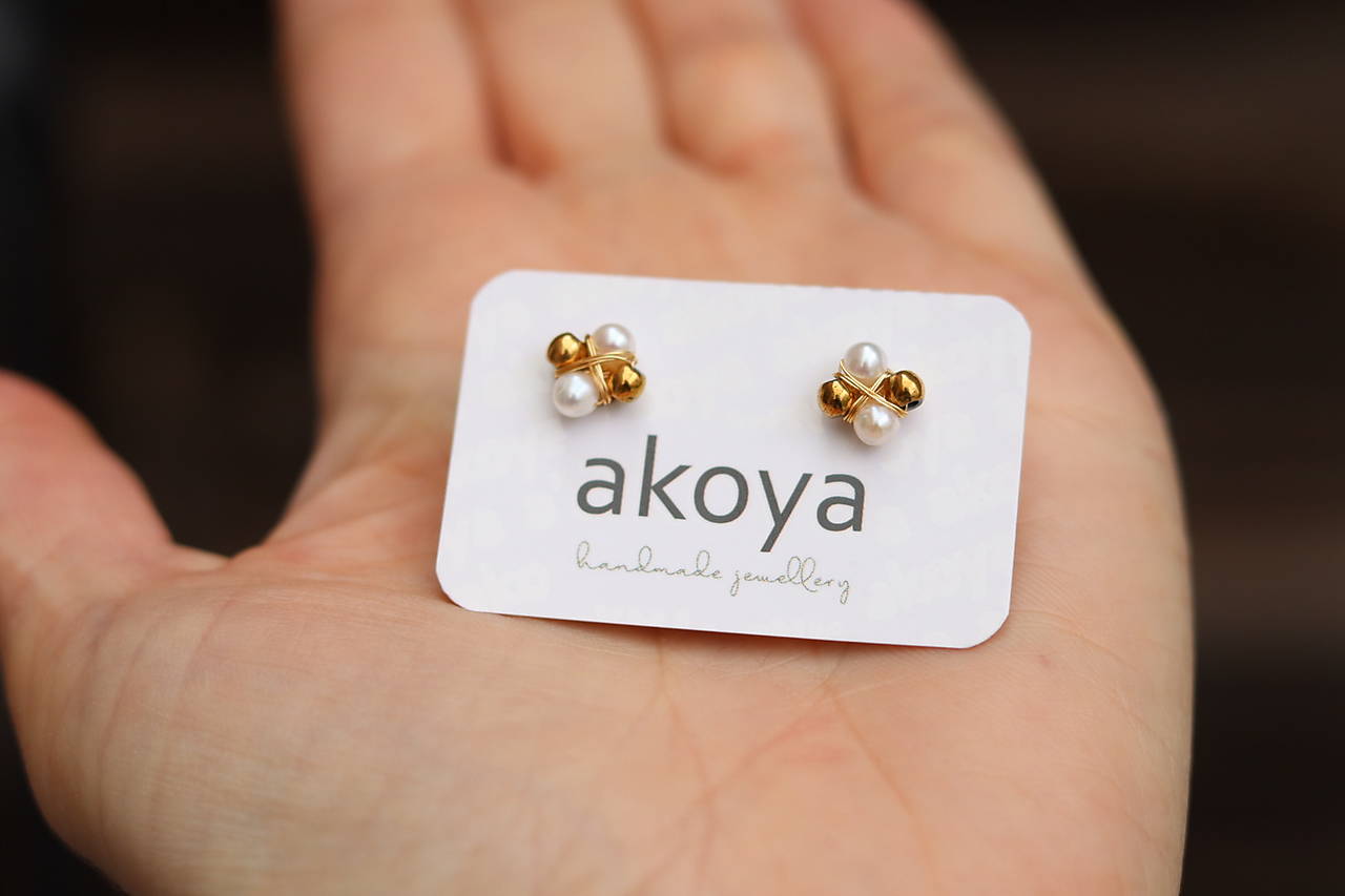 Perlové napichovačky  - zlaté