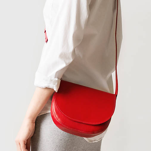 Kabelky - Kožená kabelka SADDLE MINI | červená - 17995465_