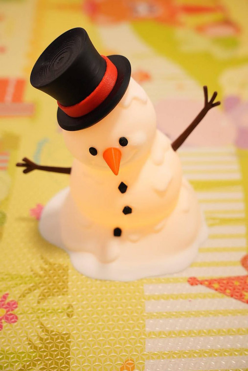 Svietiaci snehuliak – zimná dekorácia