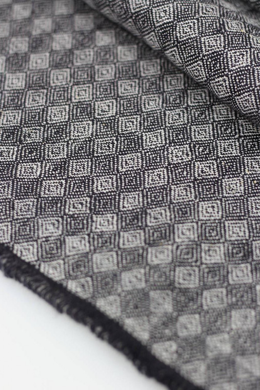 Pánsky jemný ľanový šál so šedým diamantovým vzorom v darčekovom balení "Daniel"