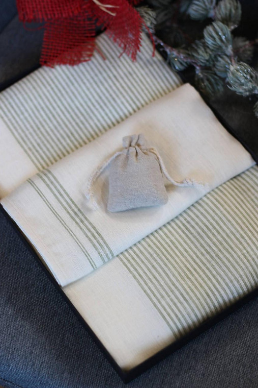 Darček pre maminku, set troch ľanových utierok v darčekovom balení