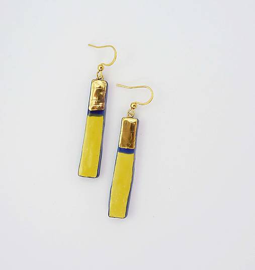 Náušnice - TANA hand made jewellery - keramika/zlato - 17995761_