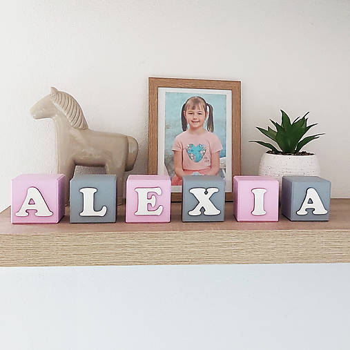 Klasické kocky s menom maľované 5,5cm