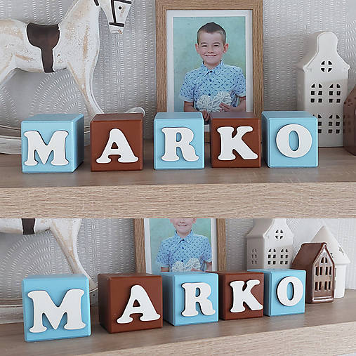 Klasické kocky s menom maľované 5,5cm