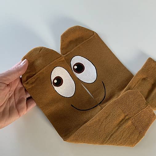 Maľované ponožky s očami (horčicové)