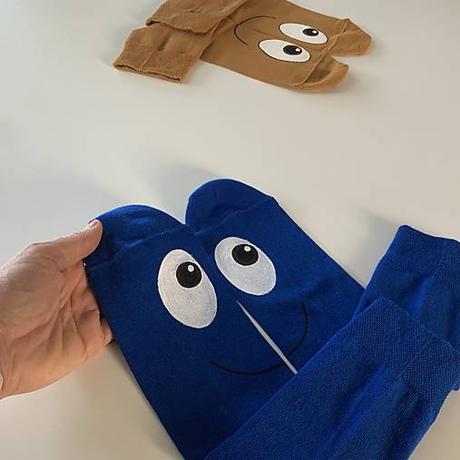 Maľované ponožky s očami (kráľovskymodré)