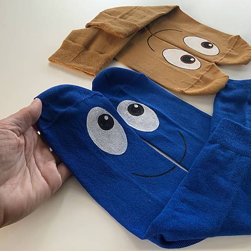 Maľované ponožky s očami (kráľovskymodré)