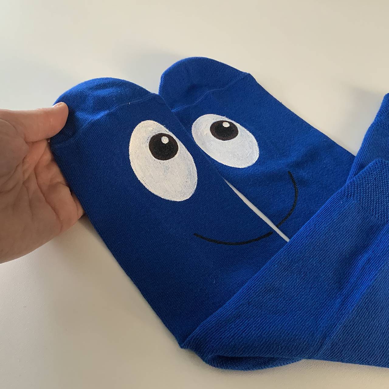 Maľované ponožky s očami (kráľovskymodré)
