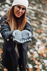 Rukavice - Vlnené rukavice Pierko – unisex rukavice zo 100 % merino vlny s TouchScreen funkciou (sivá) - 17996530_