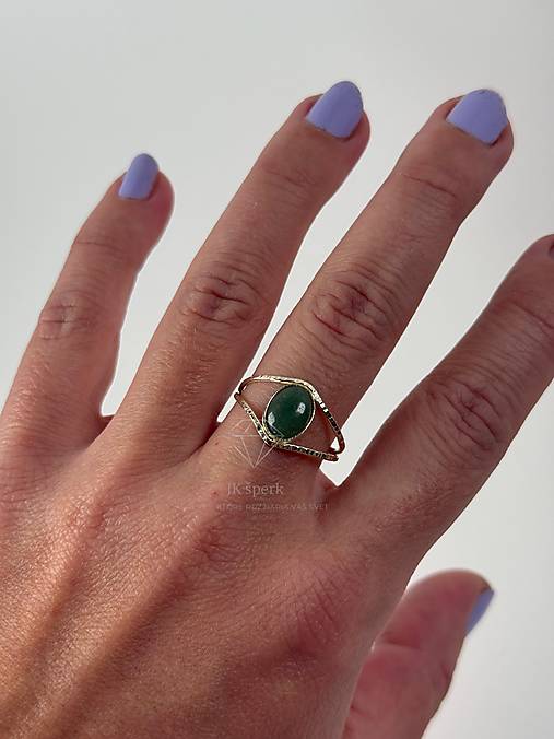 Zlatý 585/1000 ( 14karátové zlato) prsteň s avanturínom