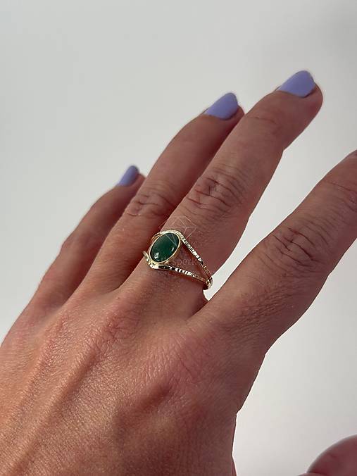 Zlatý 585/1000 ( 14karátové zlato) prsteň s avanturínom