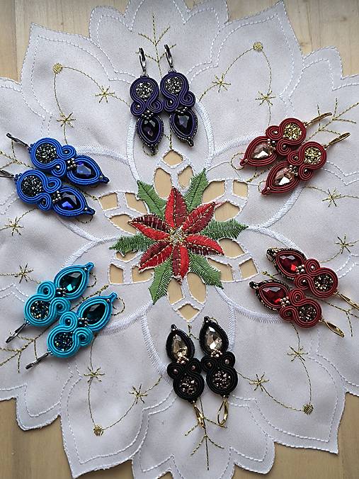 Náušnice - Elegantné šujtášové náušnice - 17996800_