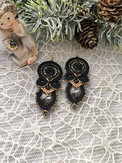 Náušnice - Klára- šujtášové náušnice - 17997837_