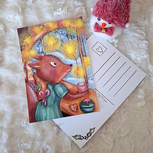 Veveričkine Vianoce / pohľadnica