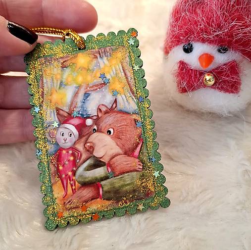 Spolu na Vianoce:) /drevená ozdôbka