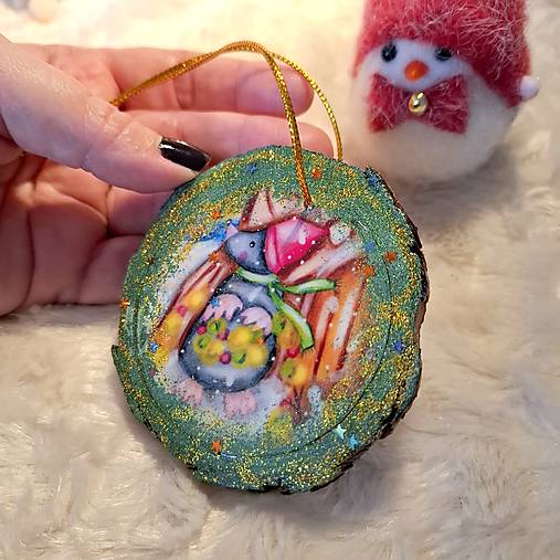 Krtkove Vianoce :) /drevená ozdôbka