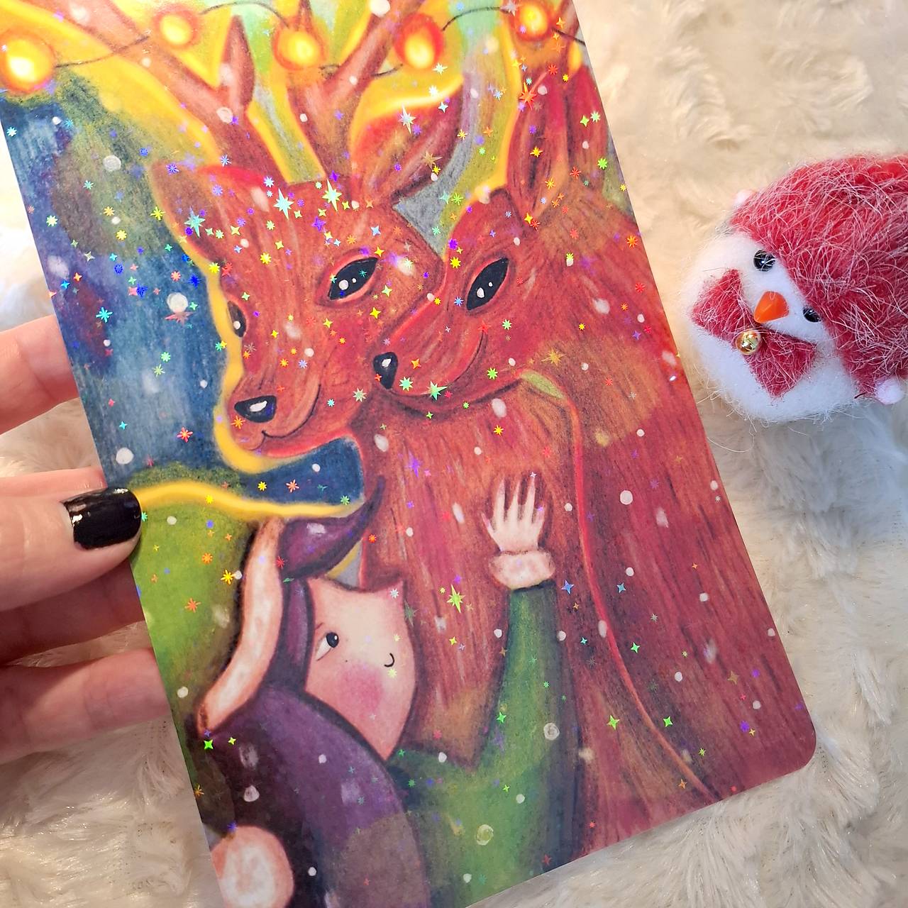 So sobíkmi / veľká trblietavá pohľadnica