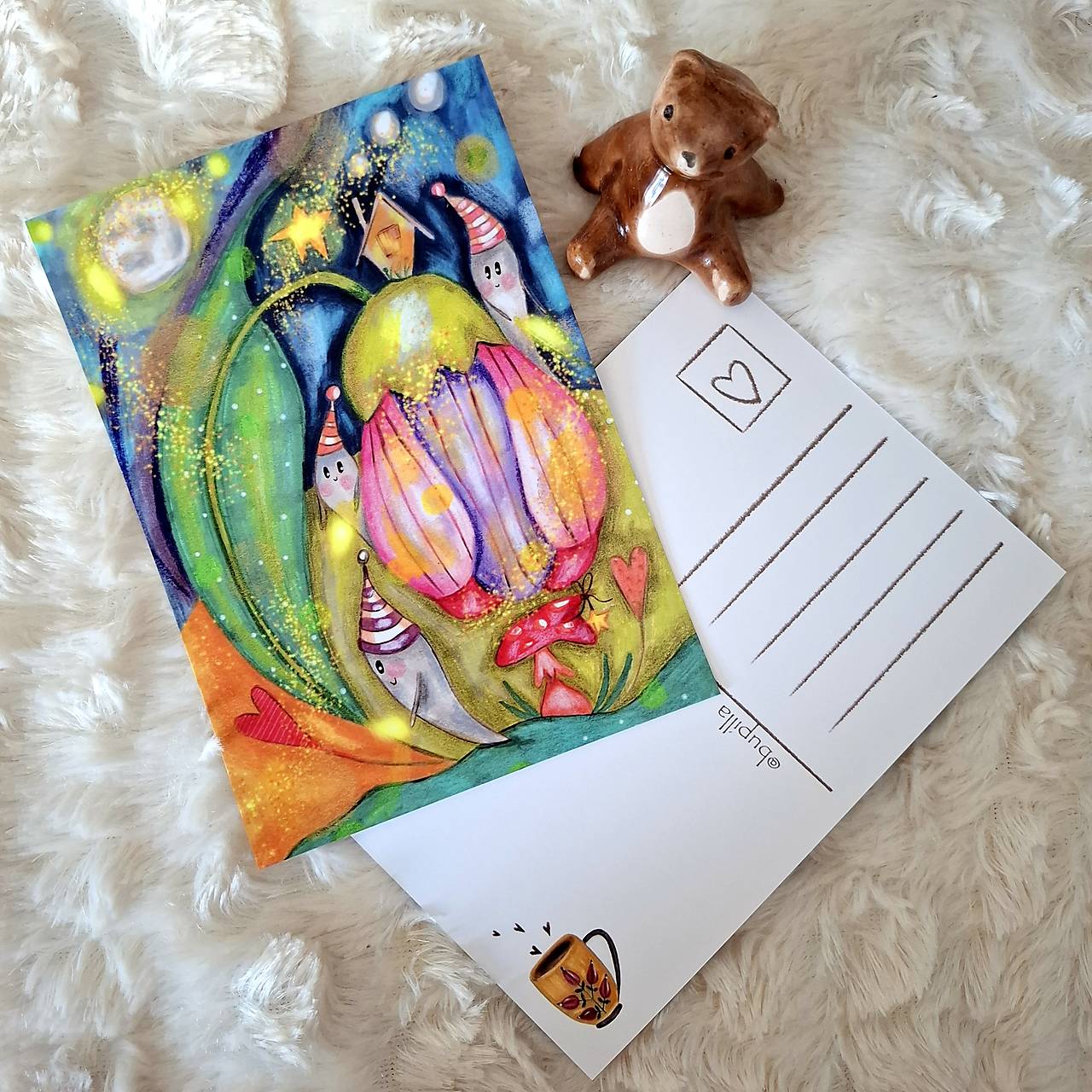 Dúšikovia v čarovnom lese :) / pohľadnica