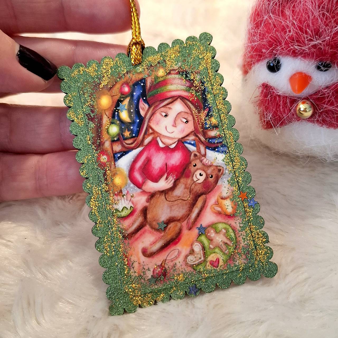 Bude macko pod stromček :) /drevená ozdôbka