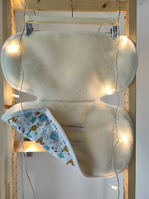 Detský textil - Zmenšujúca vložka XL Vlnienka proti poteniu do autosedačky Cybex Sirona G 100% Merino top super wash Bavlna zvieratá - 18000732_