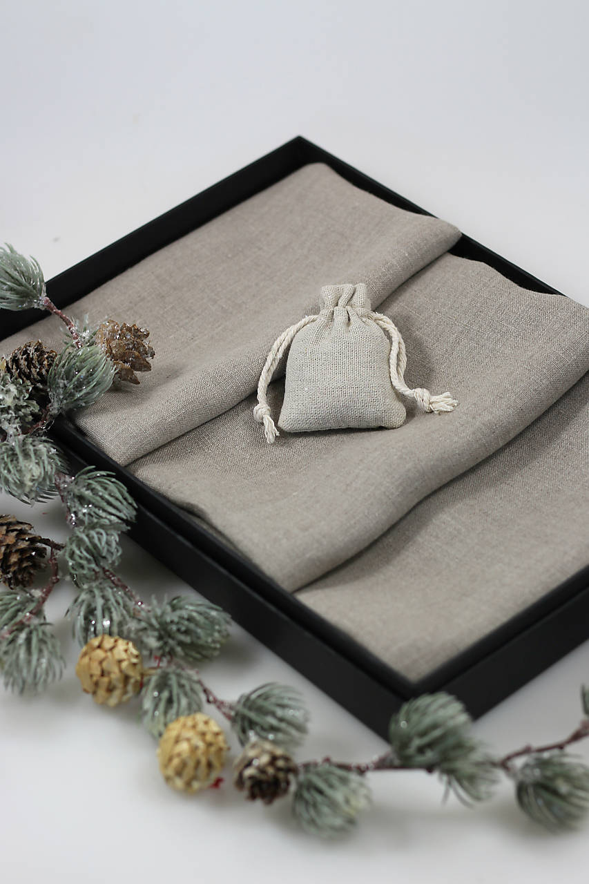 Darček pre babku, alebo maminku - set troch ľanových utierok v darčekovom balení