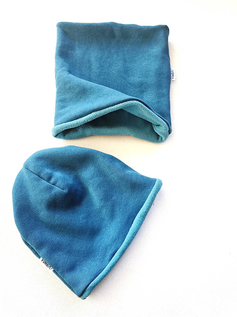 Čiapka/nákrčník na zimu "ocean blue"