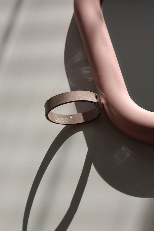 Náramky - Personalizovaný kožený náramok 1cm basic- PUDROVORUŽOVÁ - 17999560_