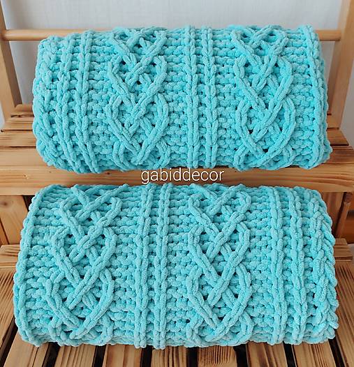 Deka jemnučká a ľahká detská z priadze alize puffy fine bledá béžová  (Rozmery (80 x 100) cm, farba tyrkysová)