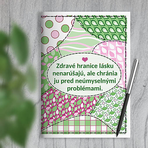 Papiernictvo - Little pastel sewing zápisník hranice (listy (bledozelená a ružová)) - 18001751_