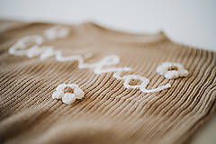 Detské oblečenie - Sveter s menom - Hnedý (3 - 6 mesiacov) - 18001596_