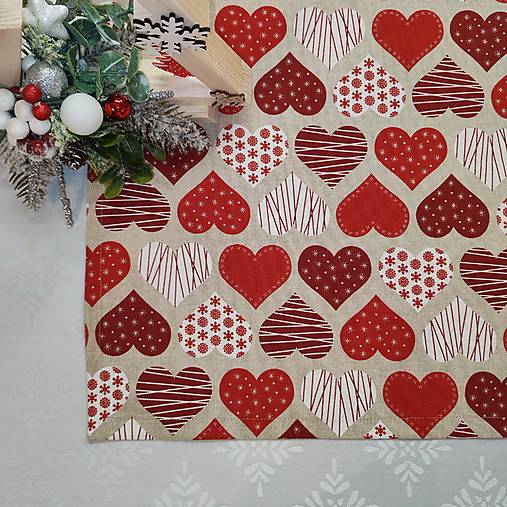 Úžitkový textil - Obrus  Srdiečka - 18002601_