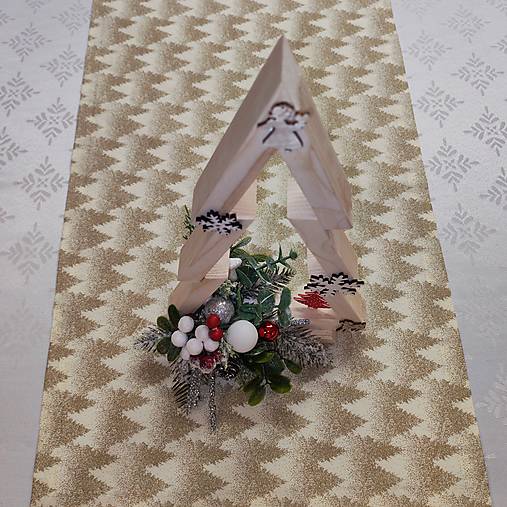 Úžitkový textil - Obrus Zlaté stromčeky - 18002675_