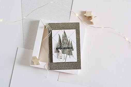 Papiernictvo - Vianočný pozdrav - stromčeky - 18004395_