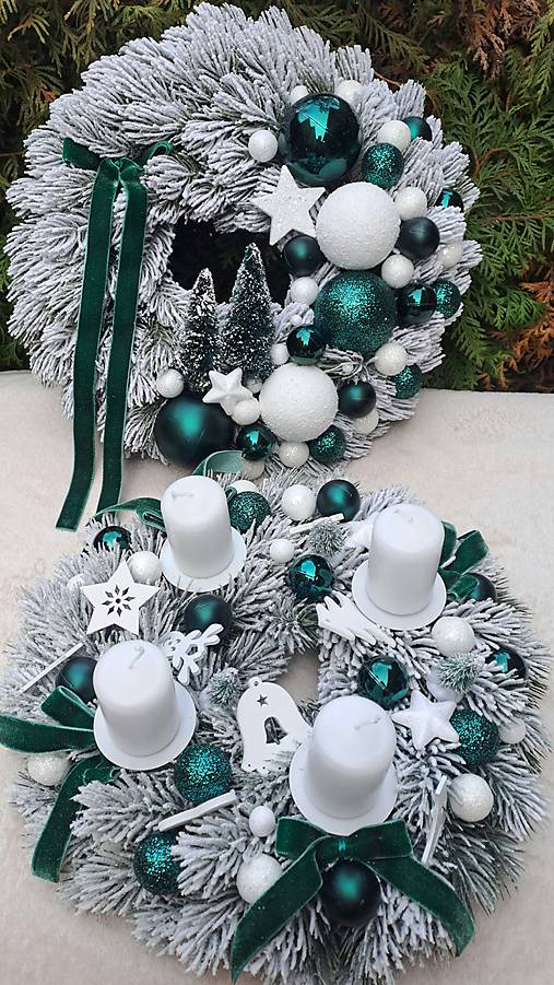 Dekorácie - Smaragdový vianočný set - 18002857_