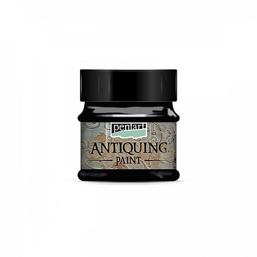 Farby-laky - Antikovacia farba 50 ml, čierna - 18003097_
