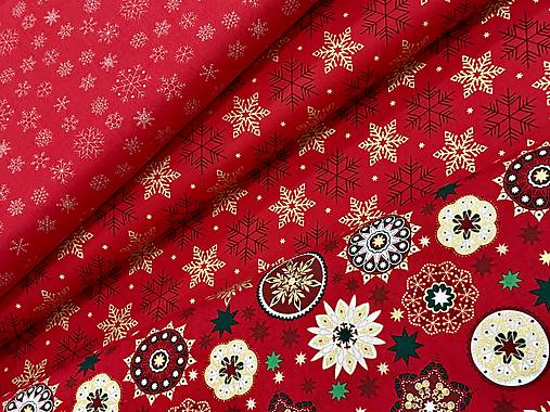 100% BAVLNA / ČERVENÉ VIANOCE / VLOČKY