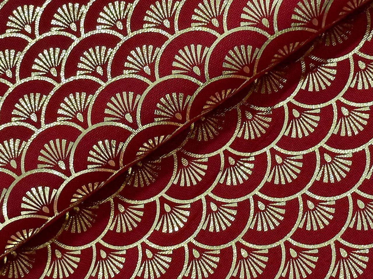 100% BAVLNA / ZLATÉ VEJÁRE NA ČERVENOM