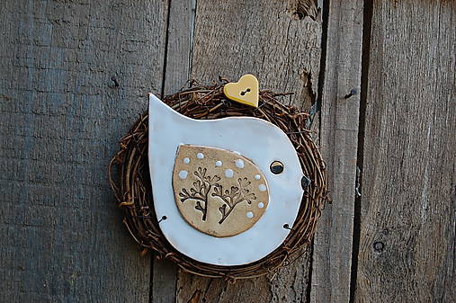 Dekorácie - Vtáčik vo venčeku 213 - 18003134_