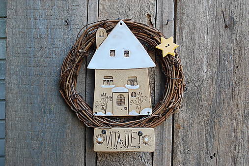 Dekorácie - Domček vo venčeku 48 - stredný - 18003143_