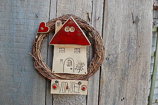 Dekorácie - Domček vo venčeku 50 - stredný - 18003147_