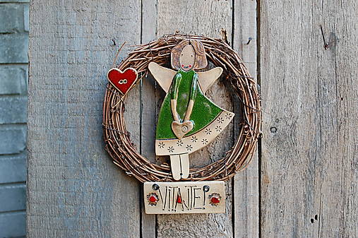 Dekorácie - Anjel vo venčeku 2 - 18003155_