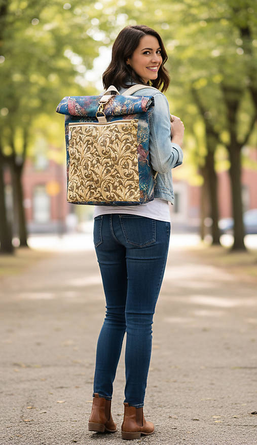 Rolltop rolovací batoh (1 elegantny zlaty)