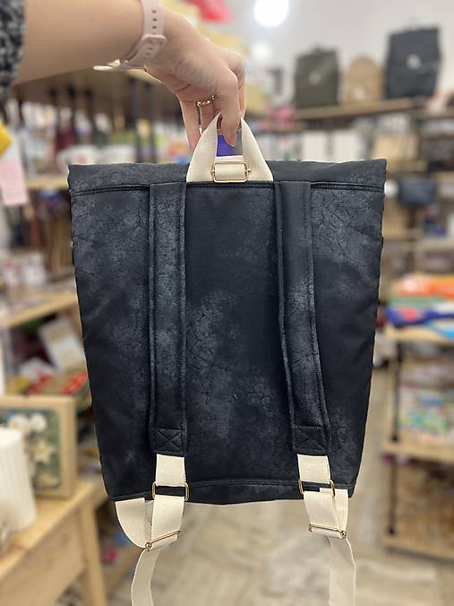 Rolltop rolovací batoh (6 elegantný čierno zlatý)