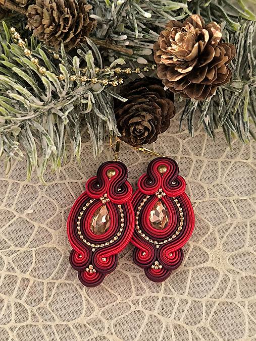 Náušnice - Katrin- šujtásové náušnice - 18004149_