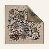 Šály a nákrčníky - PREDOBJEDNÁVKA // VLNA & HODVÁB 90 x 90 // Šál SILK FLOWER crème // Limitovaná edícia // Autorský dizajn - obojstranný - 18002930_