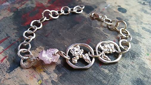 Náramky - Náramok nugetová Geometria a Ametyst, Ag 925 - 18004132_