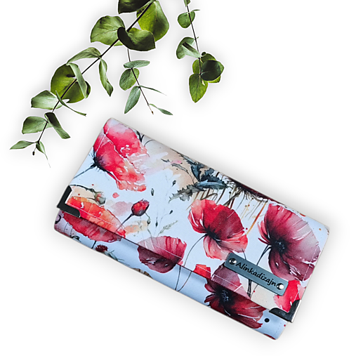 Peňaženky - Peňaženka divé maky II. (kočiarkovina) - 18005670_